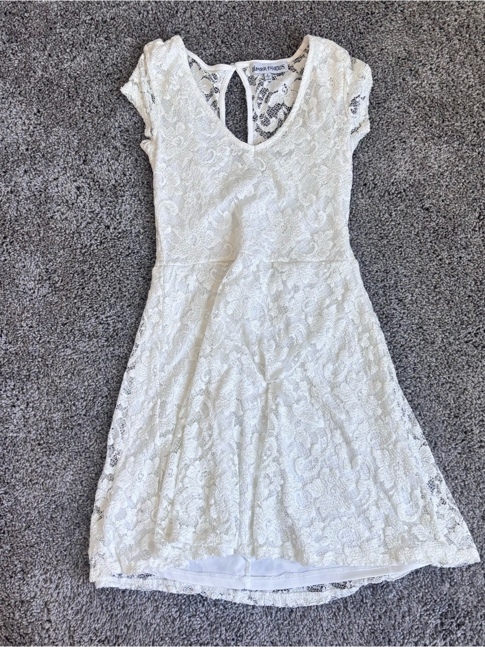 Almost Famous White Lace Mini Dress Size Small